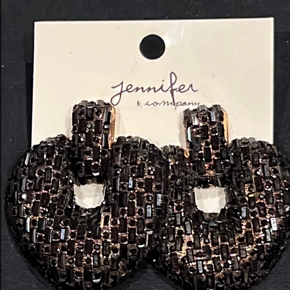 SMOKEY BLACK CHUNKY EARRINGS